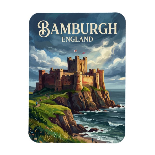Ímã Castelo de Bamburgh Inglaterra (Vertical)