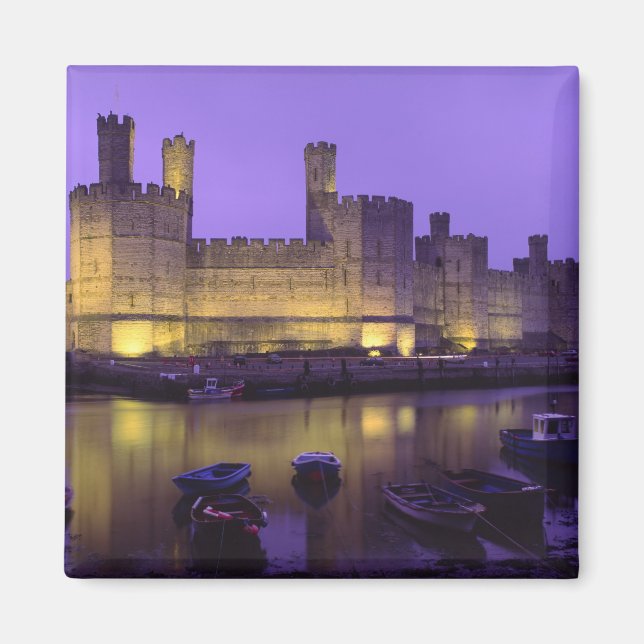 Imã Castelo de Caernarfon, à Noite, Gwynedd, País de G (Frente)