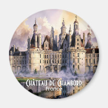 Castelo de Chambord Loire França Aquarela Castelo