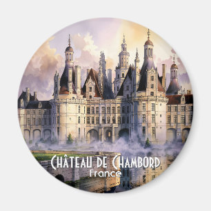 Imã Castelo de Chambord Loire França Aquarela Castelo