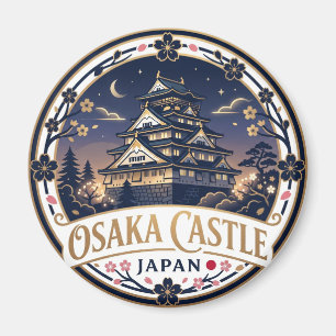 Imã Castelo de Osaka à Noite Japão