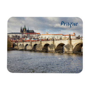 Ímã Castelo de Praga e foto da lembrança da ponte de