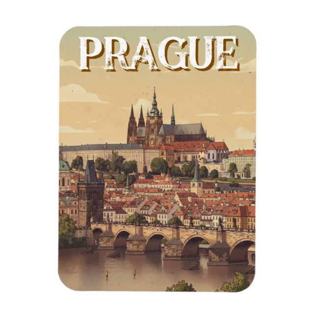 Ímã Castelo de Praga e Viagem pela Ponte Carlos (Vertical)