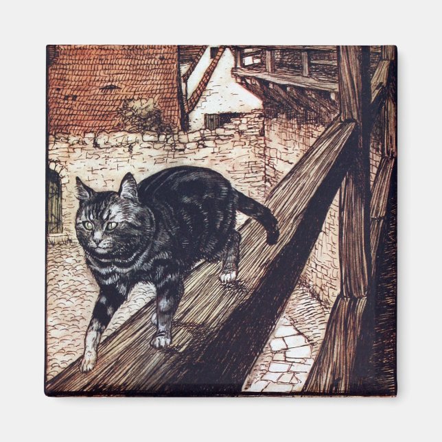 Imã Castelo Gato Rackham Ilustração (Frente)