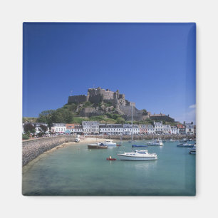 Imã Castelo Mount Orgueil e porto, Gorey, Jersey