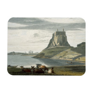 Ímã Castelo na ilha santamente, Northumberland, 'de um