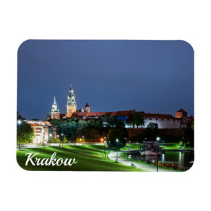 Ímã Castelo Wawel à noite em Cracóvia, Polônia