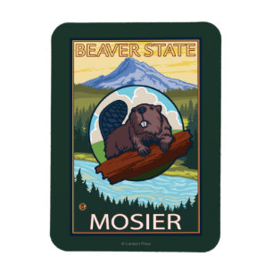 Ímã Castor & capa do Mt. - Mosier, Oregon