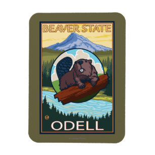 Ímã Castor & capa do Mt. - Odell, Oregon