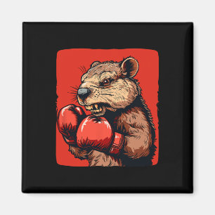 Imã Castor de Boxe Incrível com Luvas para Fãs de Espo