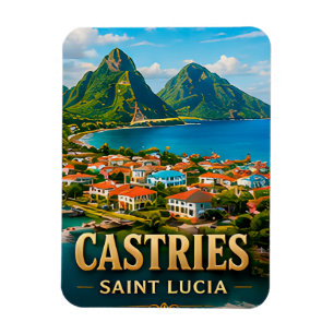 Ímã Castries Santa Lúcia Caribe Harbour Viagem Lembran