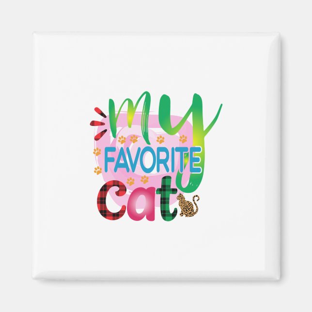 Imã Cat Art Meu Gato Favorito (Frente)