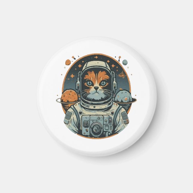Imã Cat-astronauta em Asteroides (Frente)