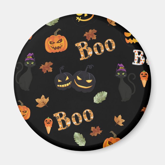 Imã Cat Boo Halloween (Frente)