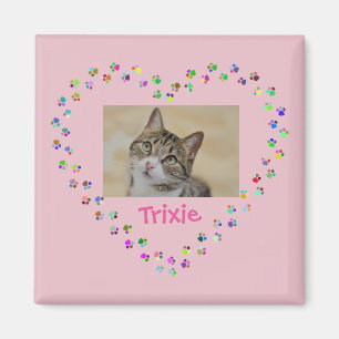 Imã Cat Dog Paw Imprime Foto Personalizada