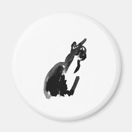 Imã Cat Drawing Ink Brush Wash Art