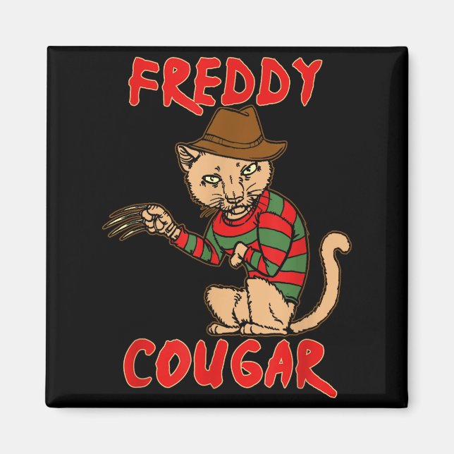 Imã Cat _ Dy Cougar -funny Halloween For Men Women Kid (Frente)