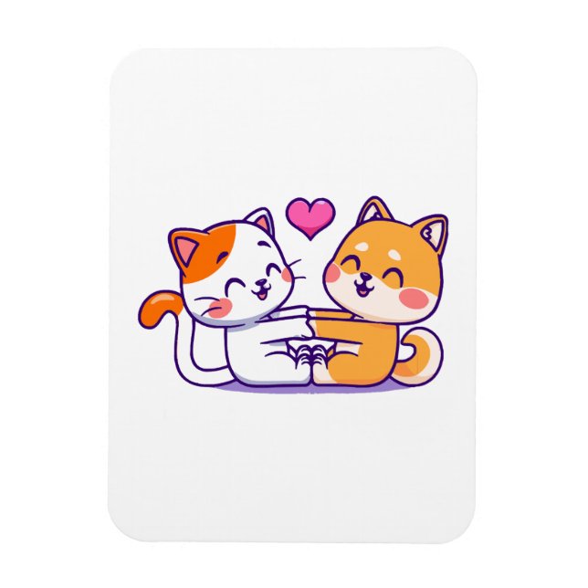 Ímã Cat e Shiba Inu (Vertical)