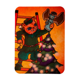 Ímã Cat. Elf de Natal