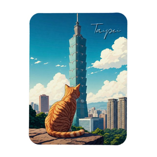 Ímã Cat em Taipei 101 Taiwan (Vertical)