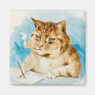 Imã Cat Escrevendo por Louis Wain