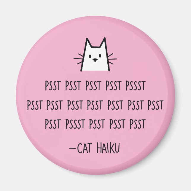 Imã Cat Haiku Round Magnet (Frente)
