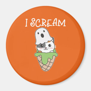 Imã Cat Halloween Ghost I Gritar Sorvete Pun