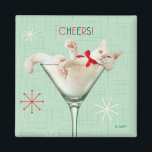 Imã Cat in Martini Glass<br><div class="desc">Eat, drink, and be merry! | Avanti, the Global Humor Brand™ has been entertaining the world with its Feel Good Funny greeting cards for over 40 years. Our characters live life to the fullest and celebrate the humor in everyday life.</div>