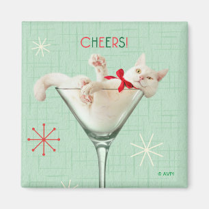Imã Cat in Martini Glass