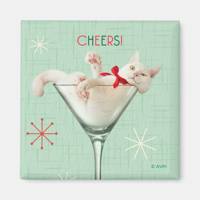 Imã Cat in Martini Glass (Frente)
