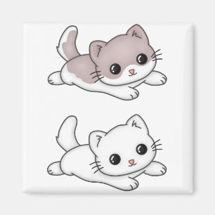 Imã Cat Kawaii Feline Pequeno Gato Chibi