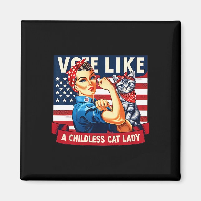 Imã Cat Ladies Está Votando Kamala (Frente)