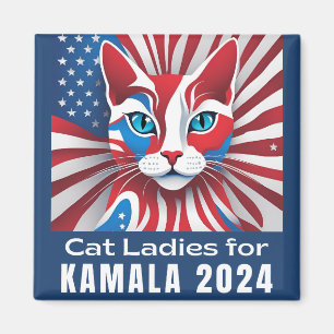 Imã Cat Ladies para Kamala 2024 Democrata