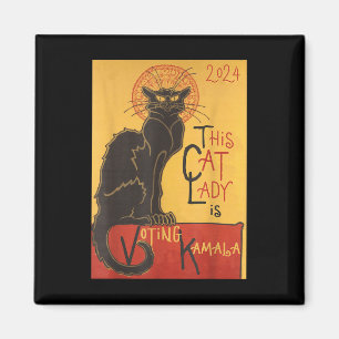 Imã Cat Lady Kamala Le Chat Noir Funny Ballot