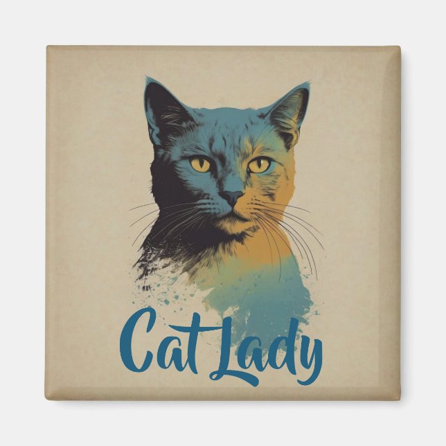 Imã Cat Lady Magnet (Frente)