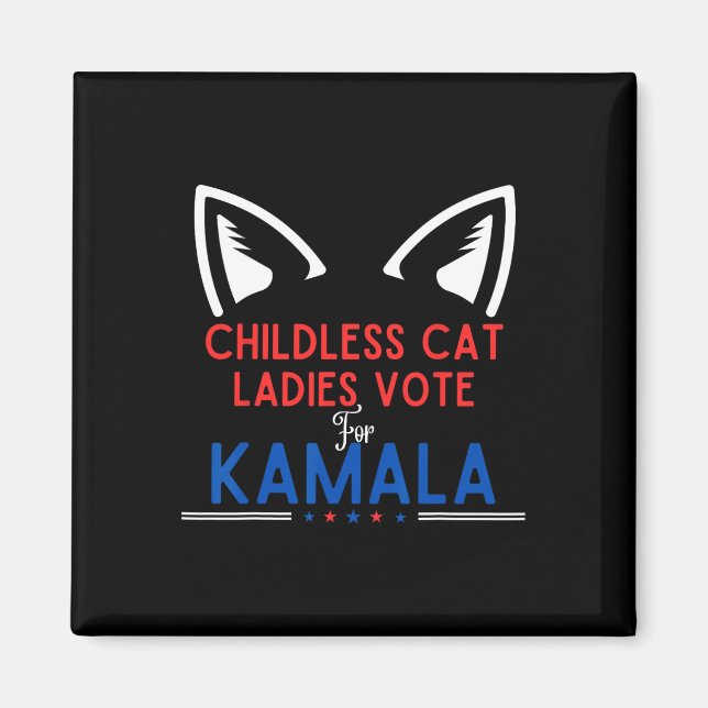 Imã Cat Lady Voting Kamala Harris Cachorro Mãe Votar A (Frente)