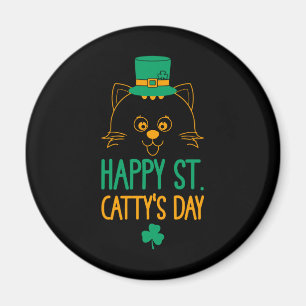 Imã Cat Leprechaun Ruas felizes. Dia das Capturas