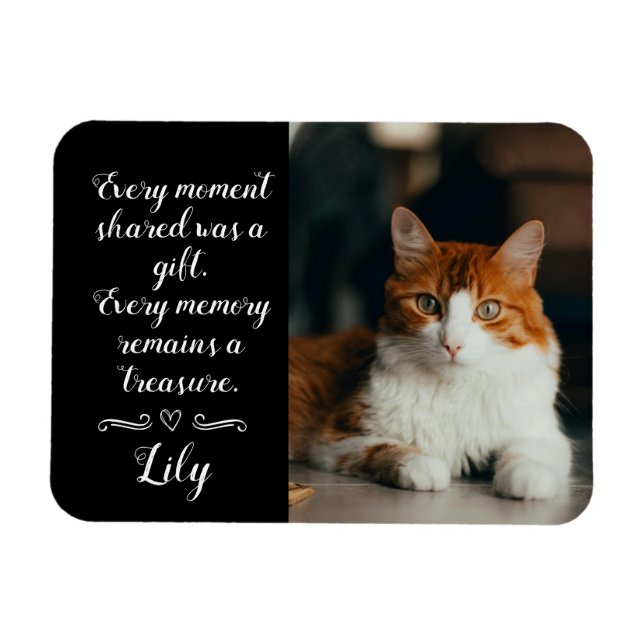 Ímã Cat Loss Memorial Personalized Photo Pet Name (Horizontal)