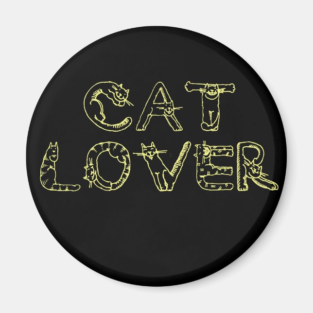 Imã Cat Lover no Cat Font (Frente)