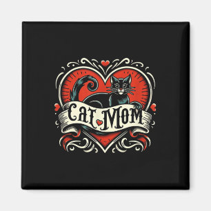 Imã Cat Mãe Vintage Estilo de Tatuagem Engraçado Tatua