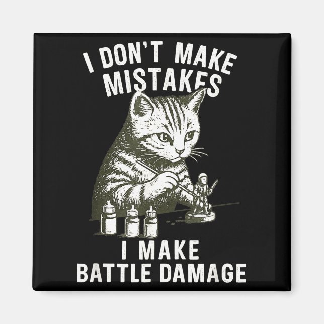 Imã Cat Miniature Painter Battle Damage Funny Miniatur (Frente)