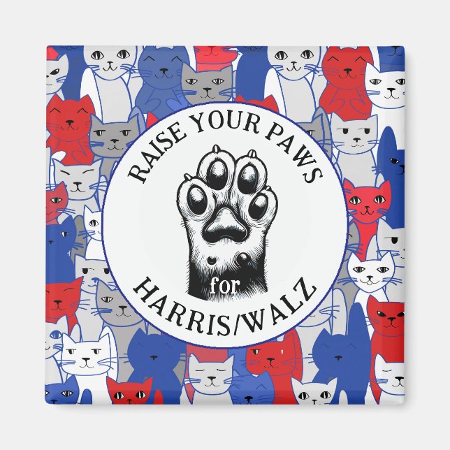 Imã Cat Paw para Harris/Design Walz (Frente)
