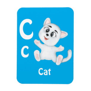 Ímã Cat personalize ABC: Carta C - Adicione seu nome