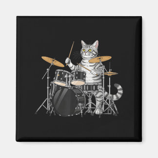 Imã Cat Playing Drums Drumset Drumkit Drumming Drum Dr
