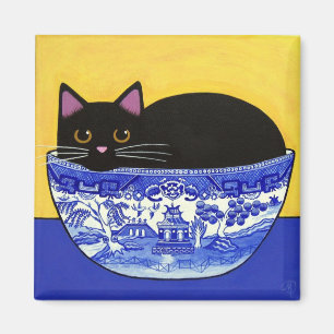 Imã CAT preto no ímã azul do quadrado da bacia do