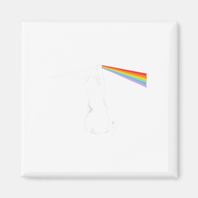 Imã Cat Rock Music Engraçado Cores de Gato (Frente)