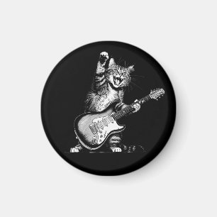 Imã Cat Rockin' the Guitar, Music Lover Gift