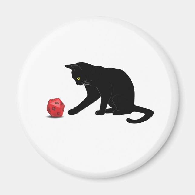 Imã Cat Rolling Dice RPG RPG Jogos Jogando Lov (Frente)