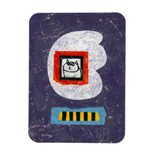 Ímã Cat Senta Para O Magnet Do Frigorífico De Fotograf