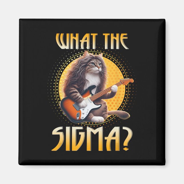 Imã Cat Sigma Camisa Engraçada Sigma Brainrot Meme Riz (Frente)